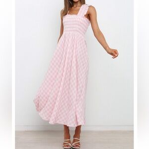 Petal & Pup Pink Gingham Midi Dress
